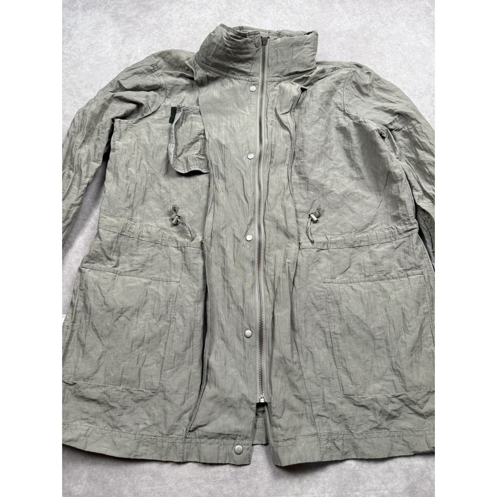 Eileen Fisher Jacket Womens Medium Metallic Organic Cotton Blend Utility Parka - Picture 14 of 16